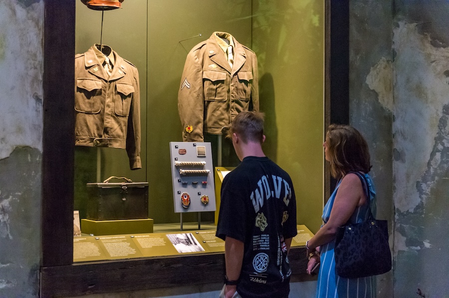 two people touring the museum