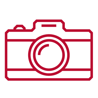 Camera outlined in red