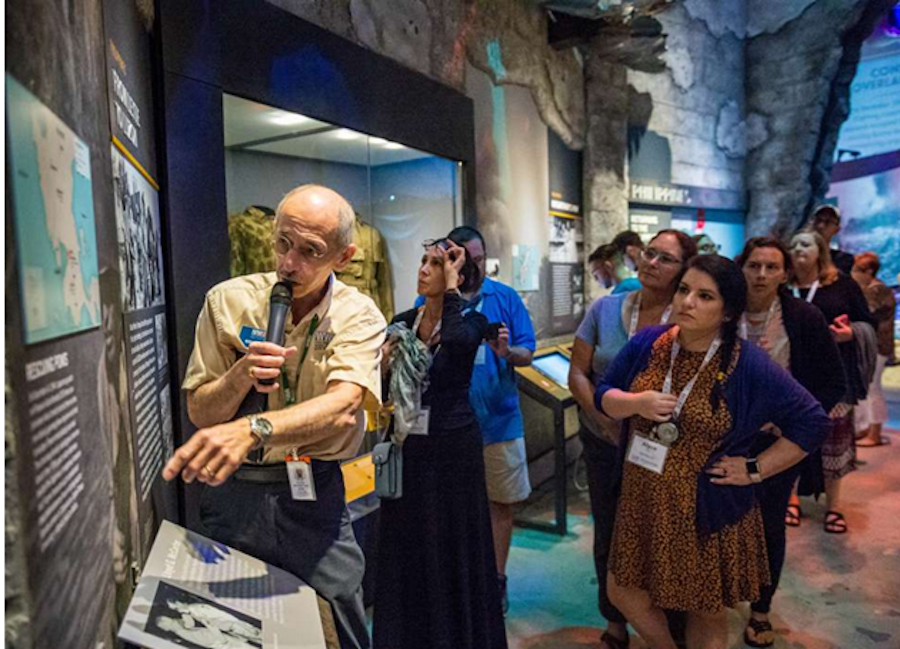 People taking a guided tour