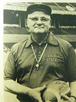 black and white photograph of W.W. Woody Hayes, coach/historian