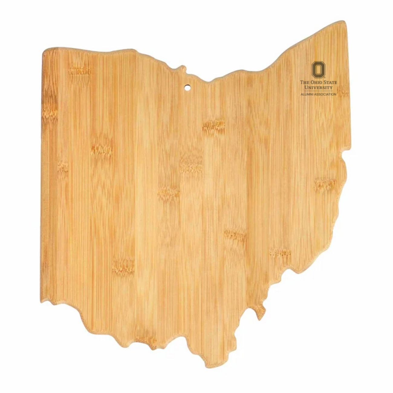 wood cutting board in the shape of the state of ohio