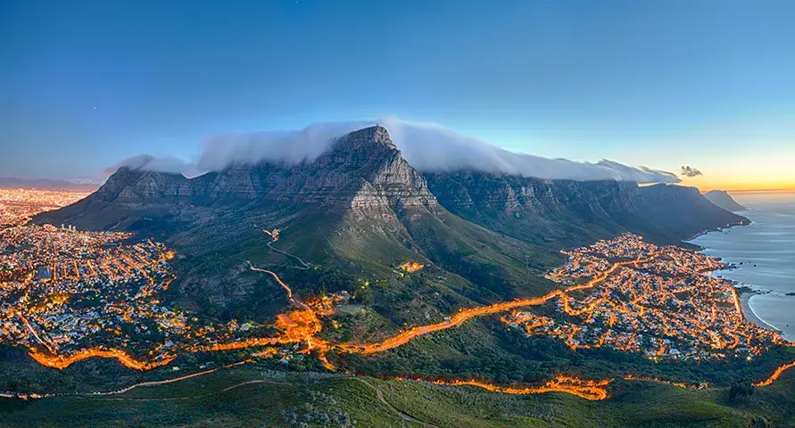 Arial view of Cape Town