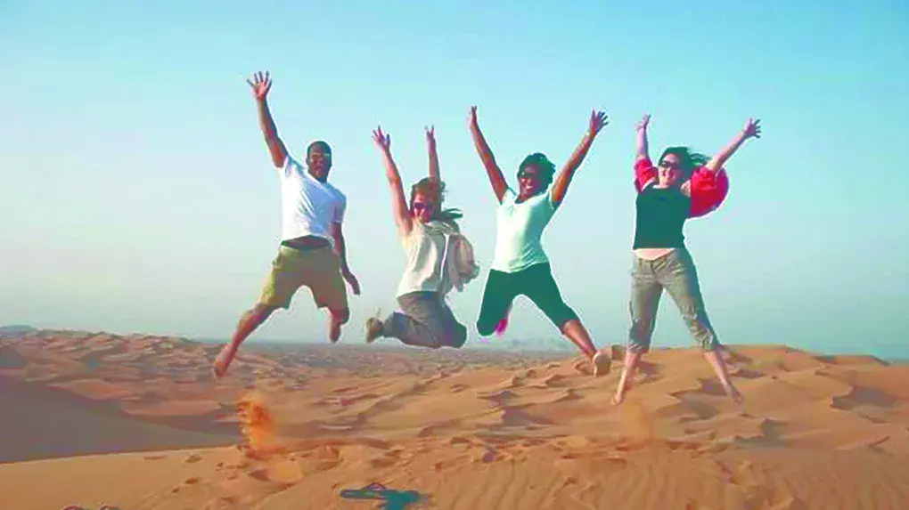 Desert jumping group of alumni