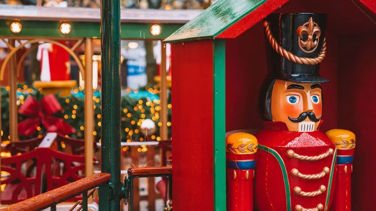 human sized nutcracker at european holiday market