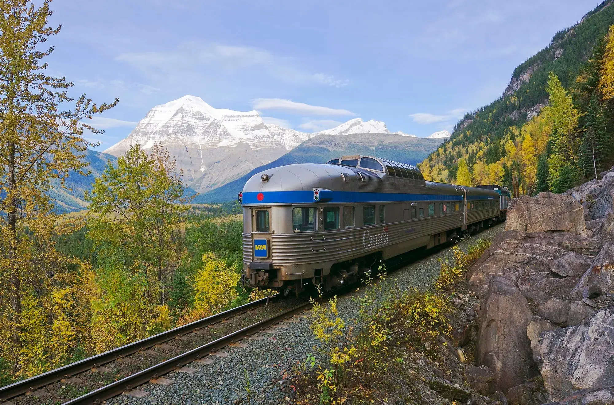 Train traveling through Vancouver