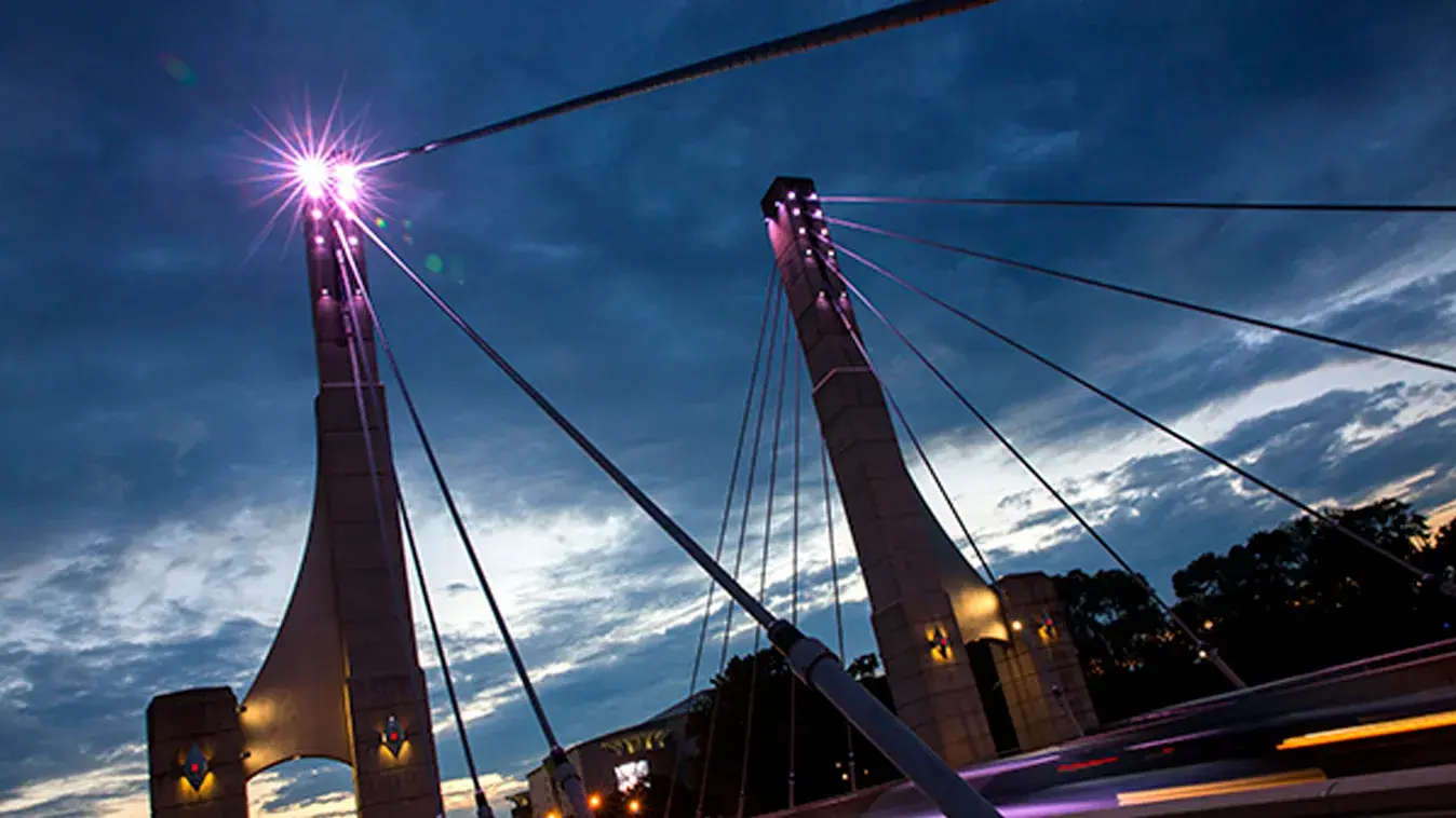 Lane Avenue bridge at night