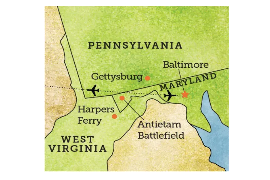 Map of the Civil War tour