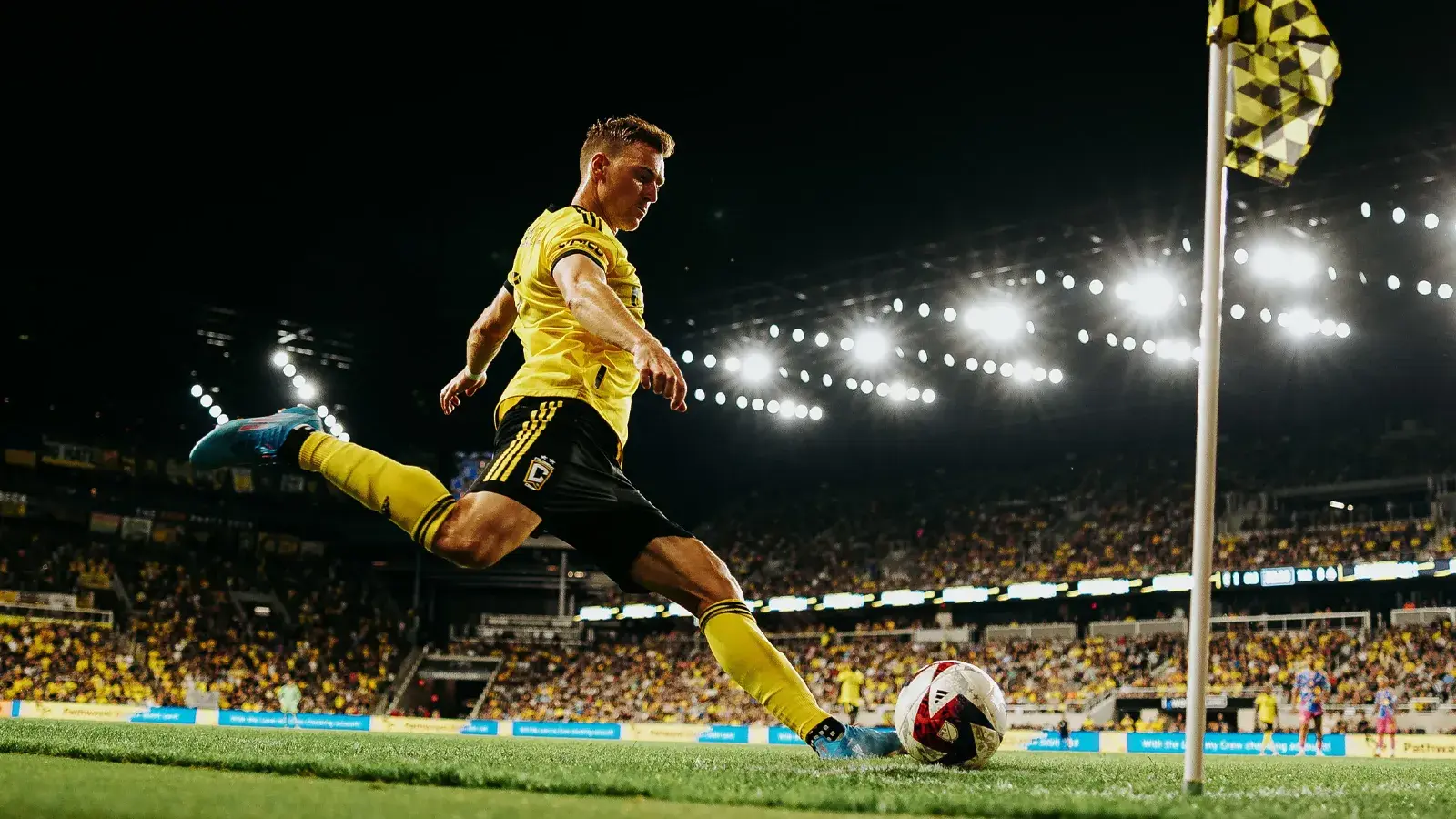 soccer play kicking a soccer ball