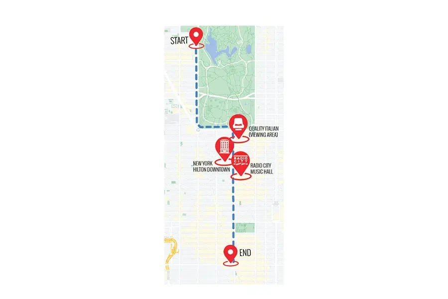 Macy's Thanksgiving Day Parade tour map