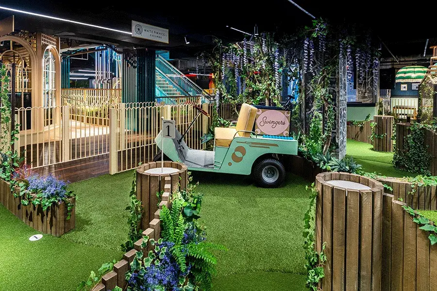 Indoor mini golf course