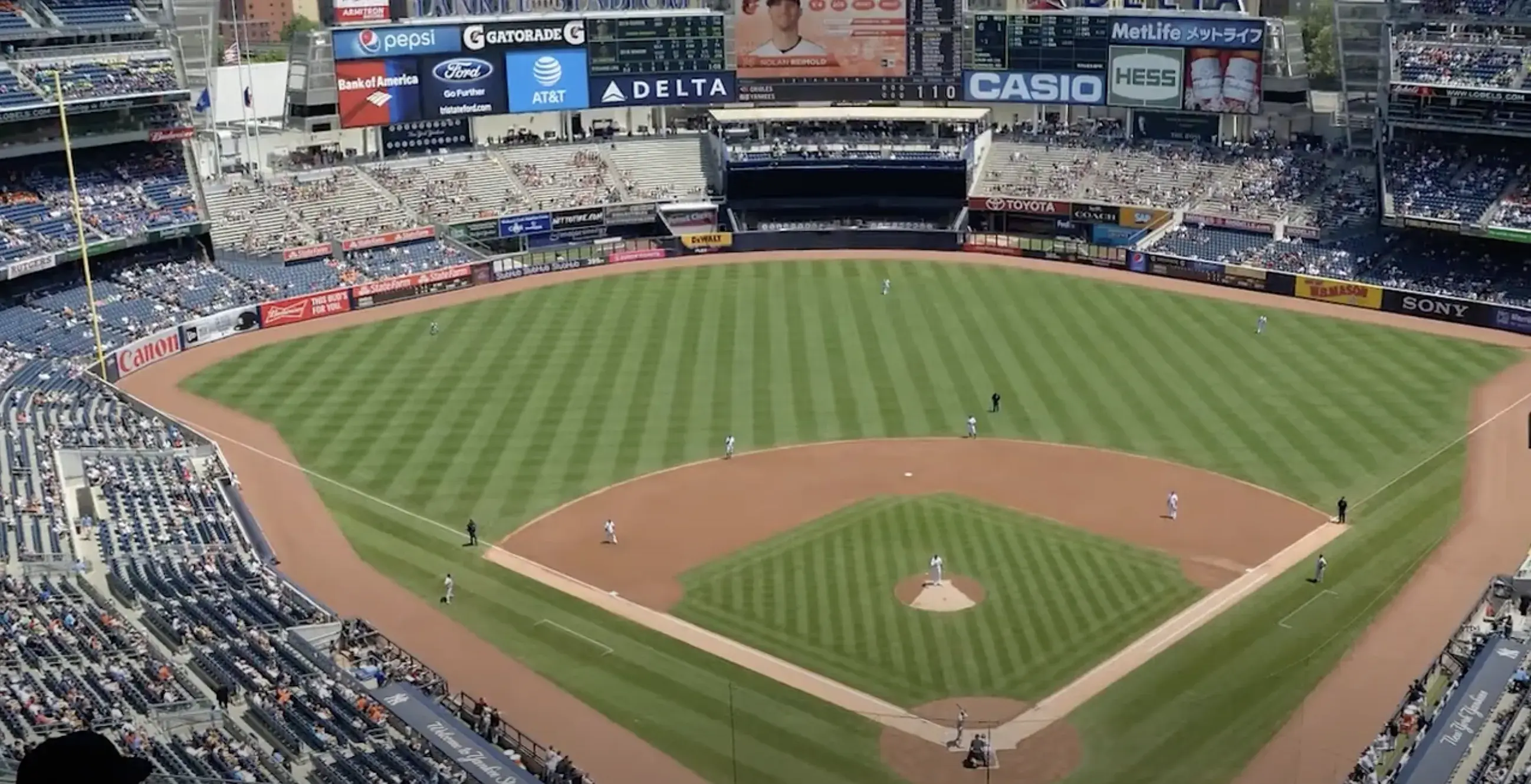 Baseball stadium view of the field