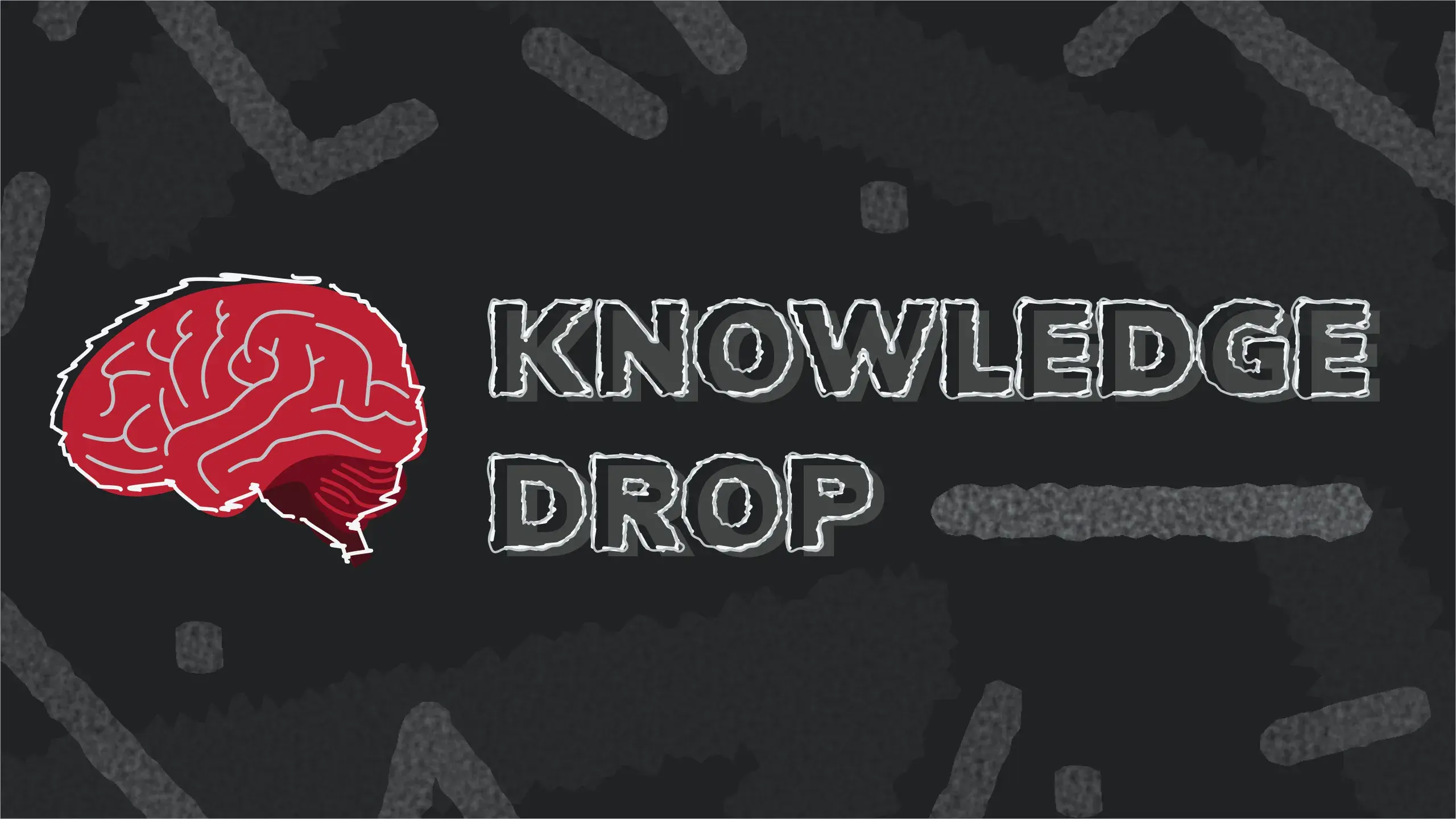 Illustration of a brain with text reading Knowledge Drop