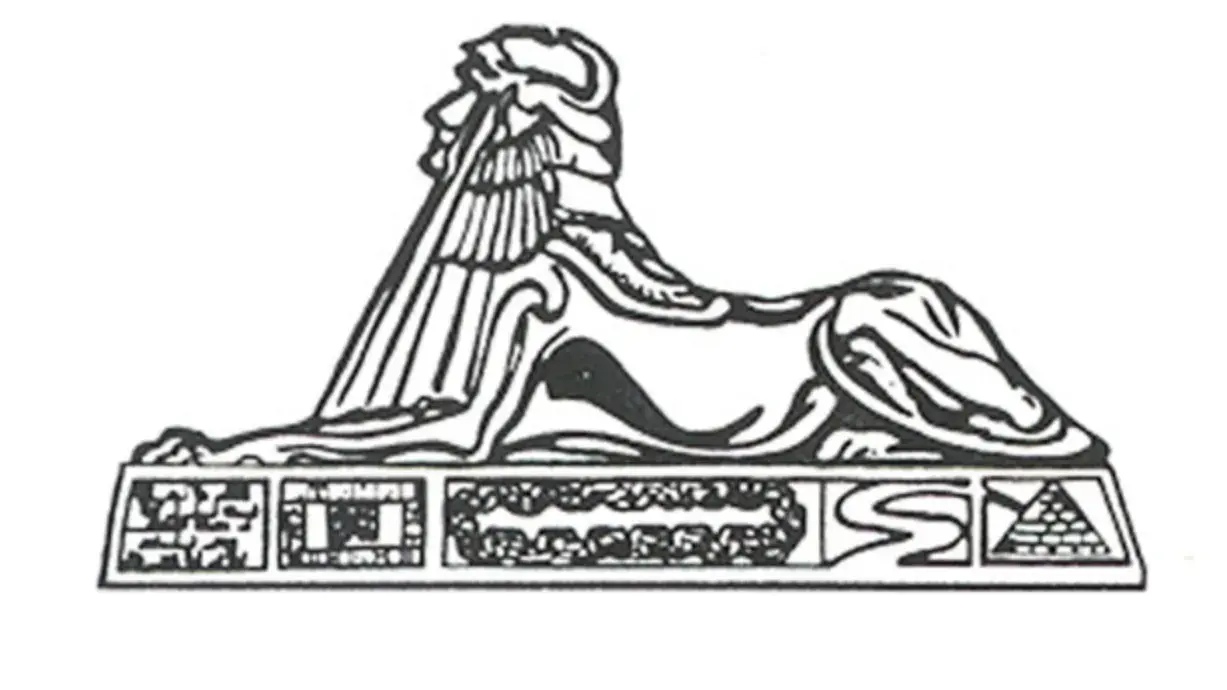 black and white drawing of the sphinx in egypt