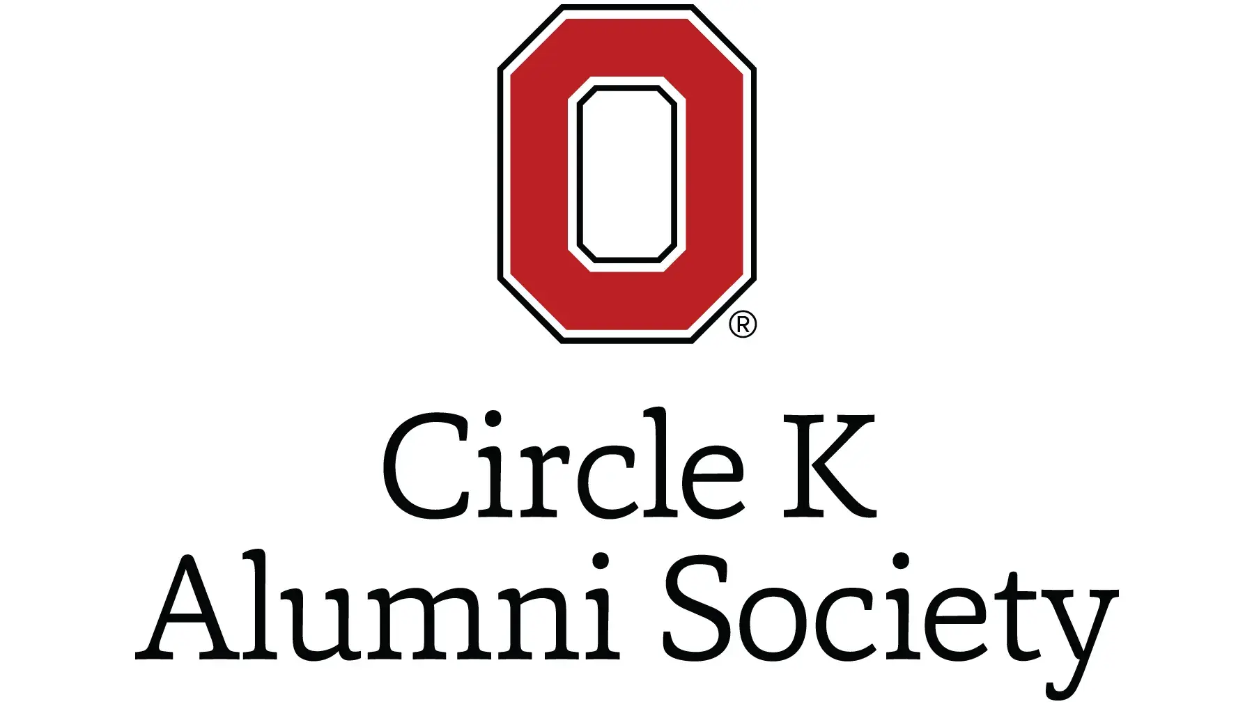 Ohio State block O with the words Circle K Alumni Society underneath