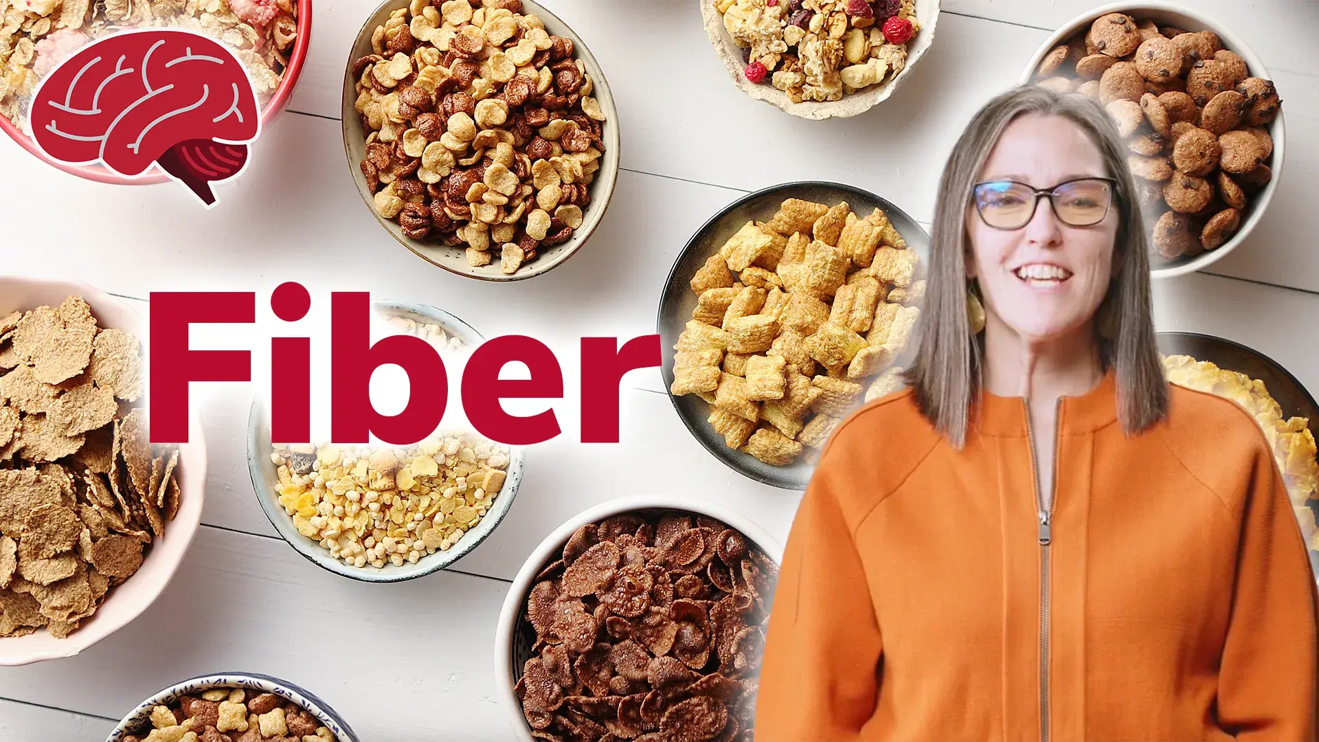 Bowls of fiber rich foods with text reading Fiber