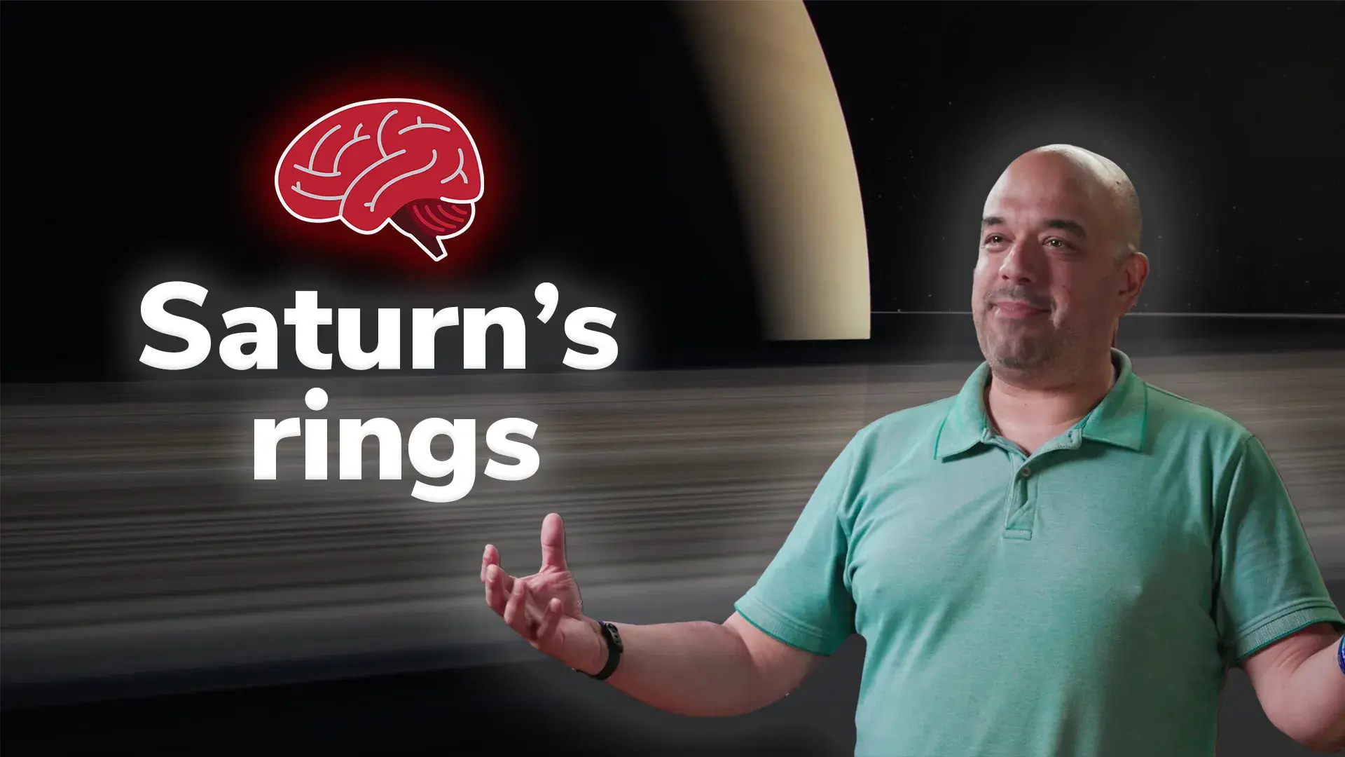 Dr. Wayne Schlingman with text reading Saturn's rings