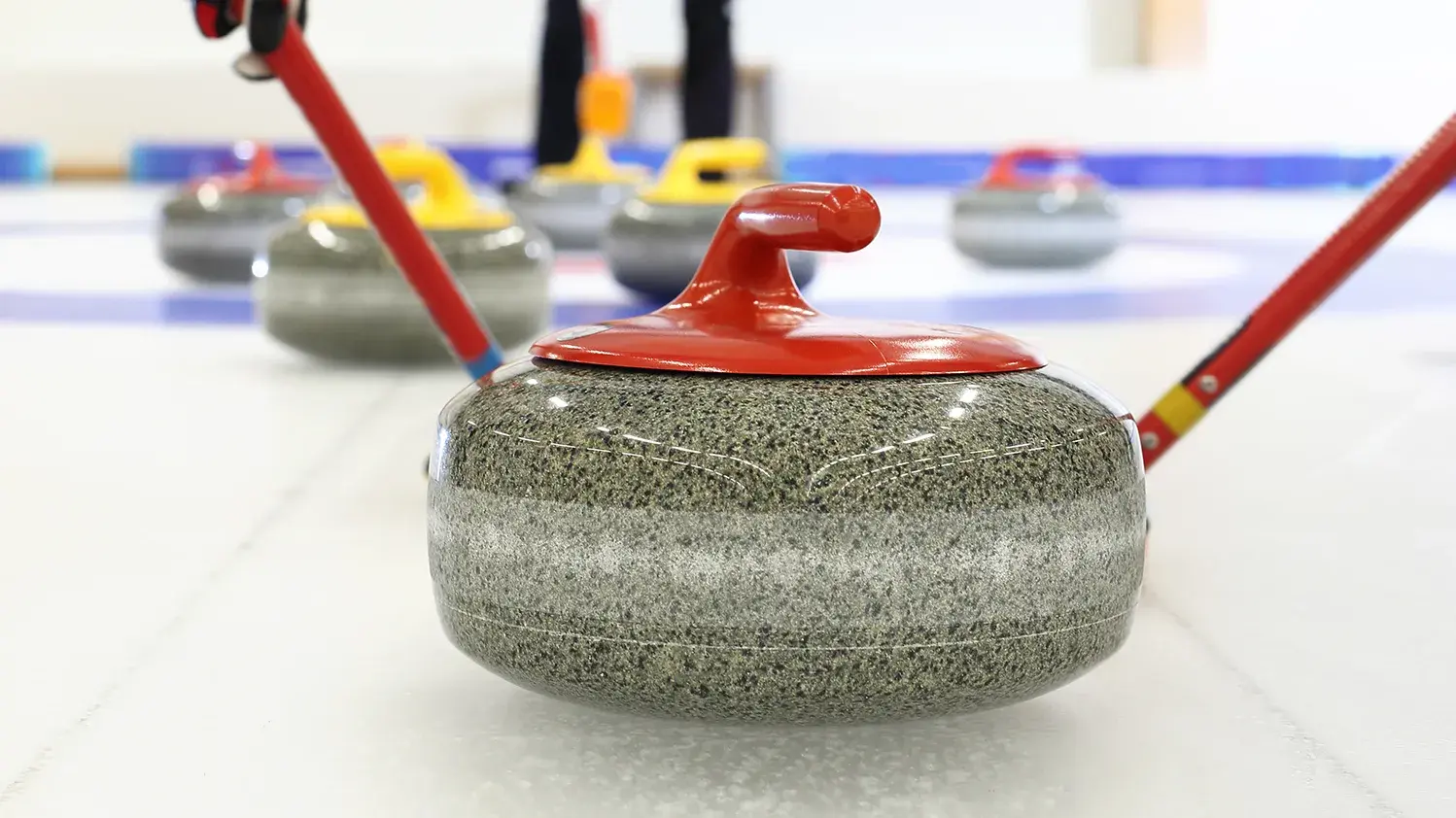 red curling stone