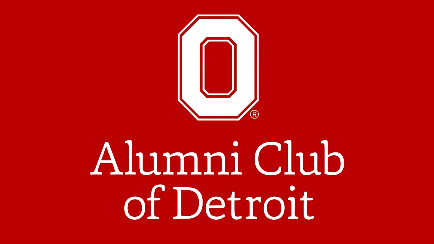 block o logo with the words alumni club of detroit underneath