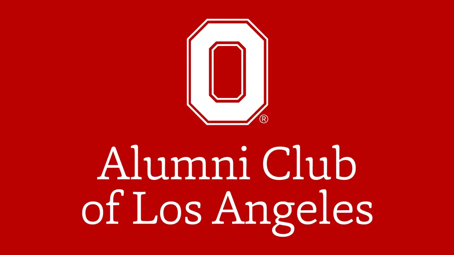 block o logo with the words alumni club of los angeles underneath