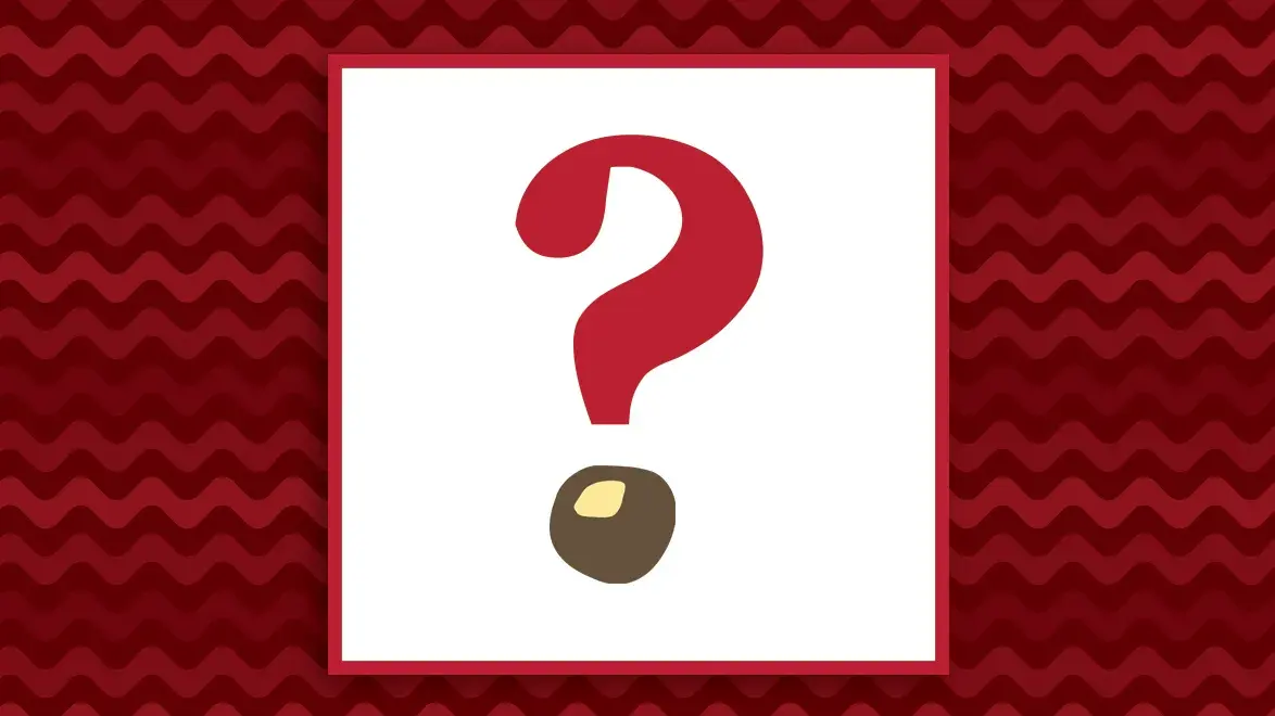 question mark with a buckeye illustration