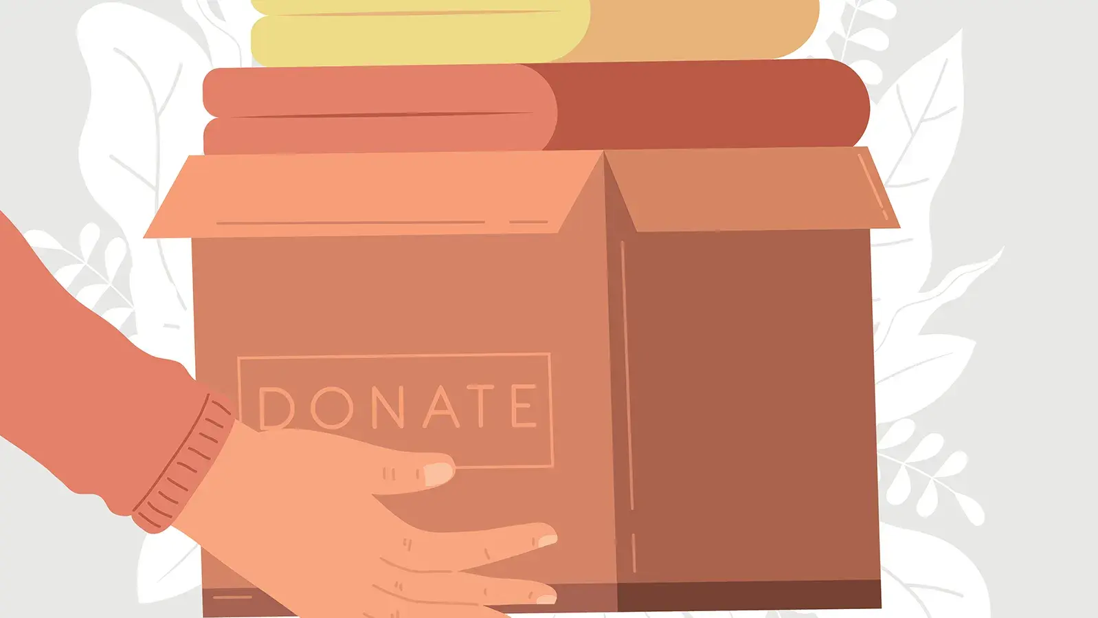 illustration of someone donating blankets