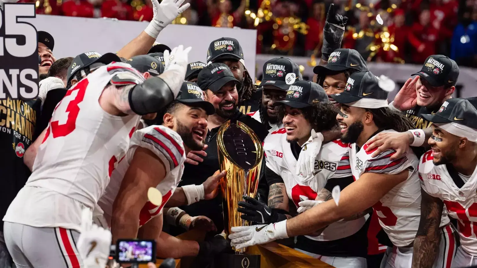2024 ohio state football team celebrate winning the national title