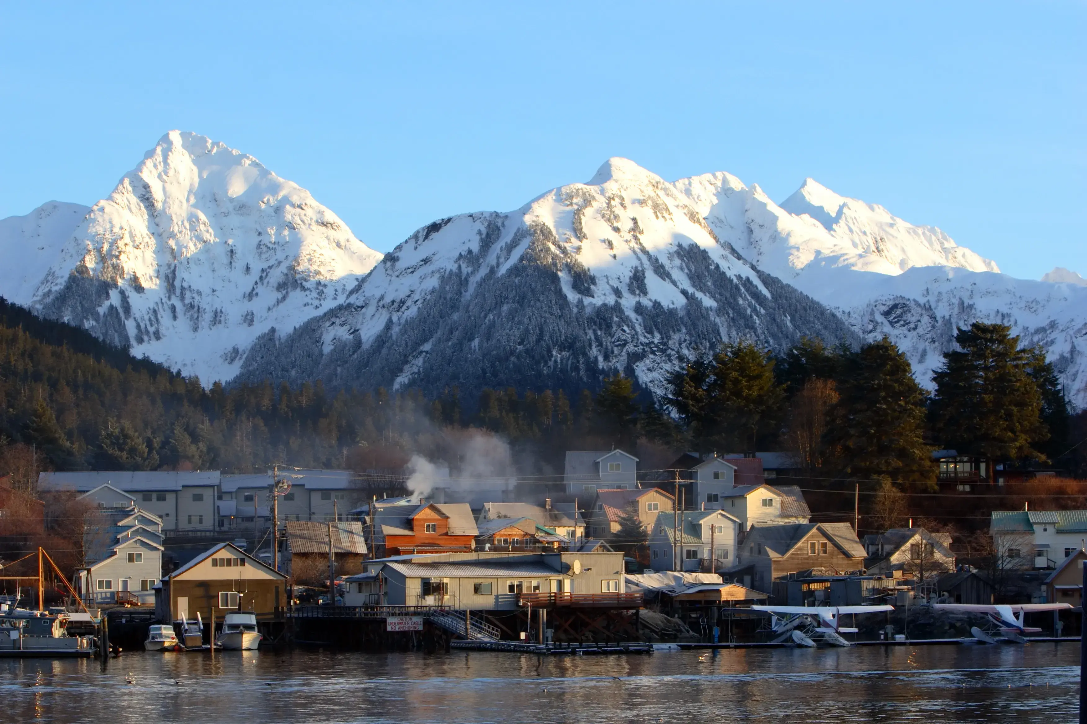 snow-capped mountains