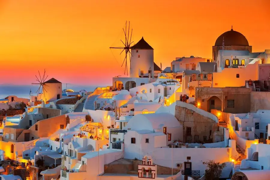 Photo of the island of Santorini