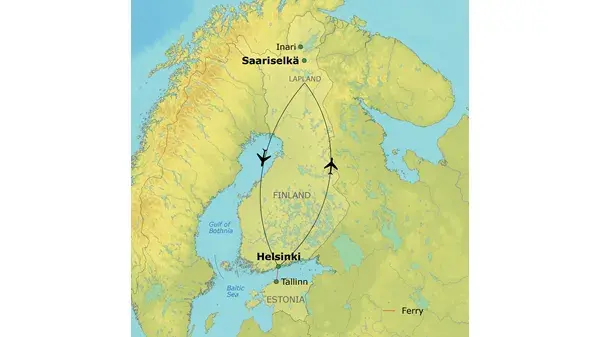 Map of the tour itinerary