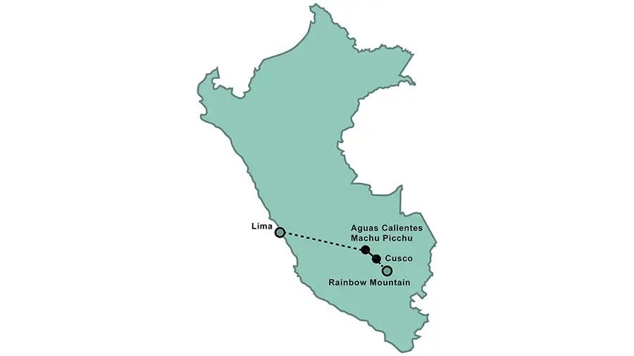 Map of Peru's Inca Trail