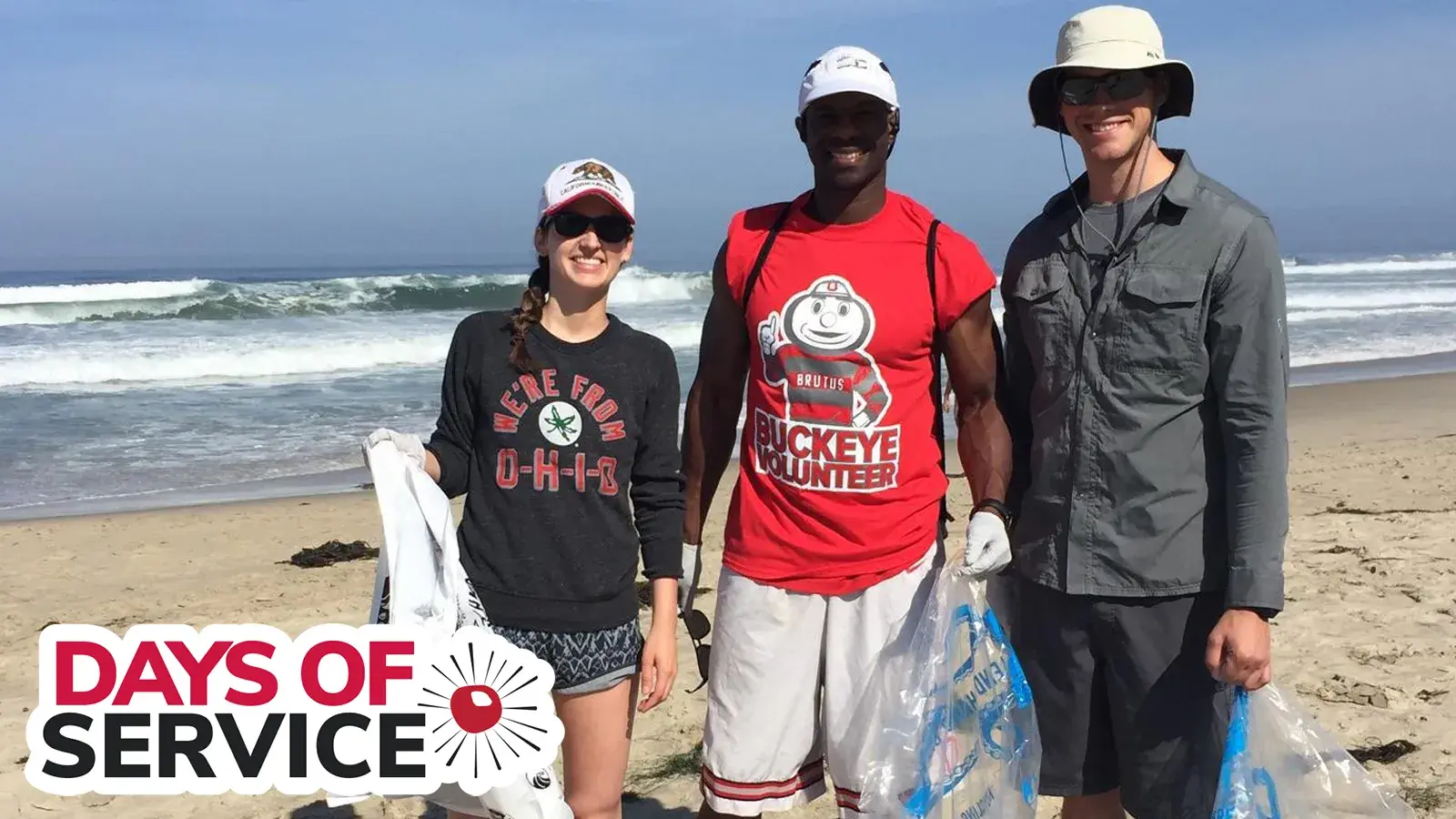 people cleaning up at beach for days of service event