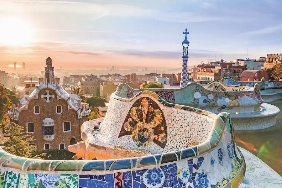 Barcelona architecture from a high point in the city