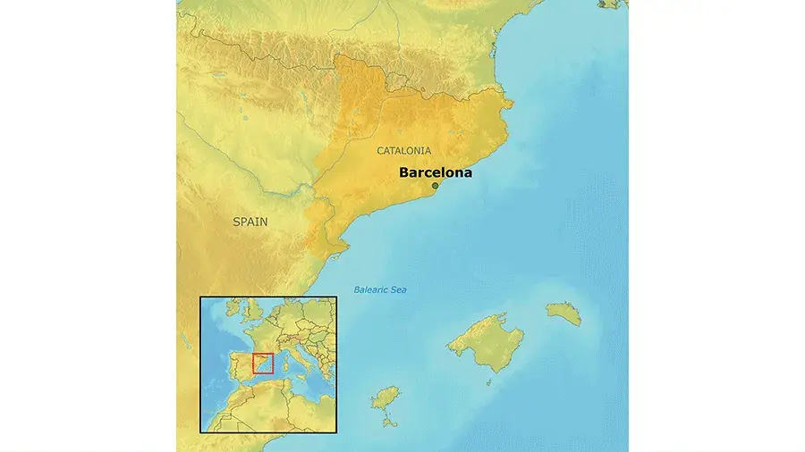 Map of the Barcelona in the Serene Season tour route