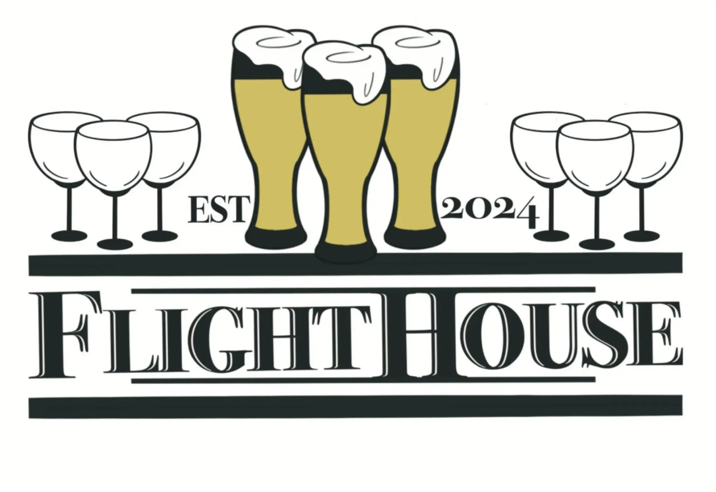 logo for Flight House with beer and cup icons