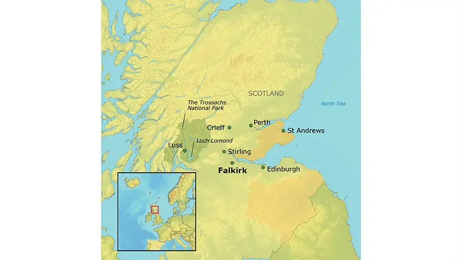 Map of the Scotland tour route