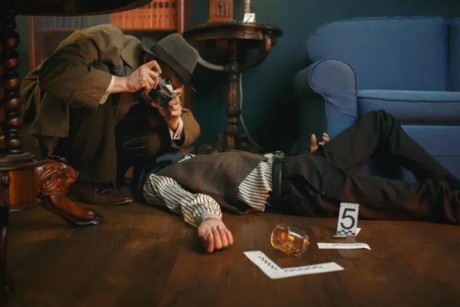 A detective investigates a murder.