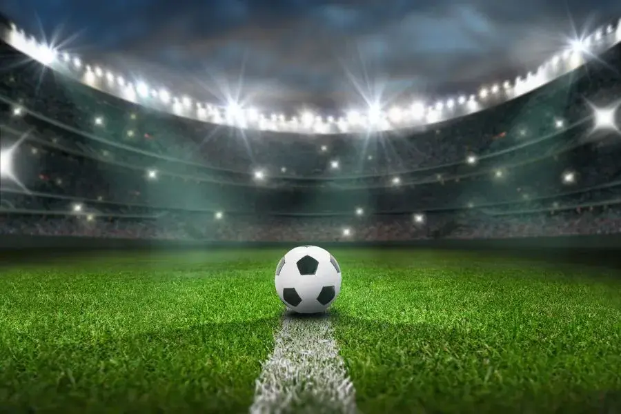 Soccer ball in a stadium