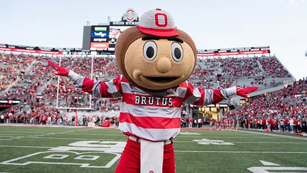 Brutus on football field