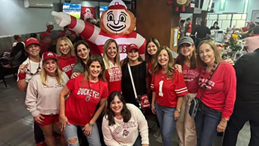 group of Buckeyes at a game watch in Puerto Rico