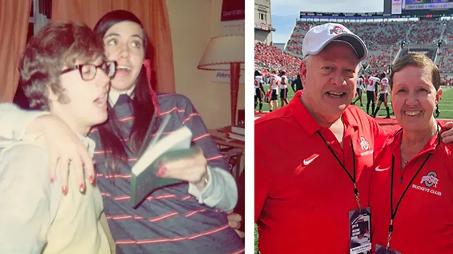 The Modeckis are shown singing in college and attending a football game in Oho Stadium as full-fledged adults. They seem to be having a lot of fun in both images.
