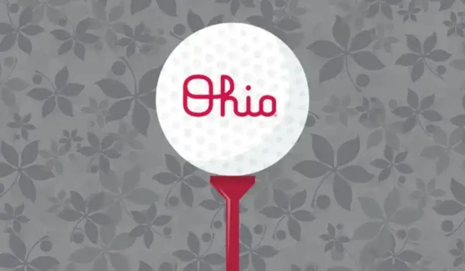 golf ball saying Ohio behind a gray background