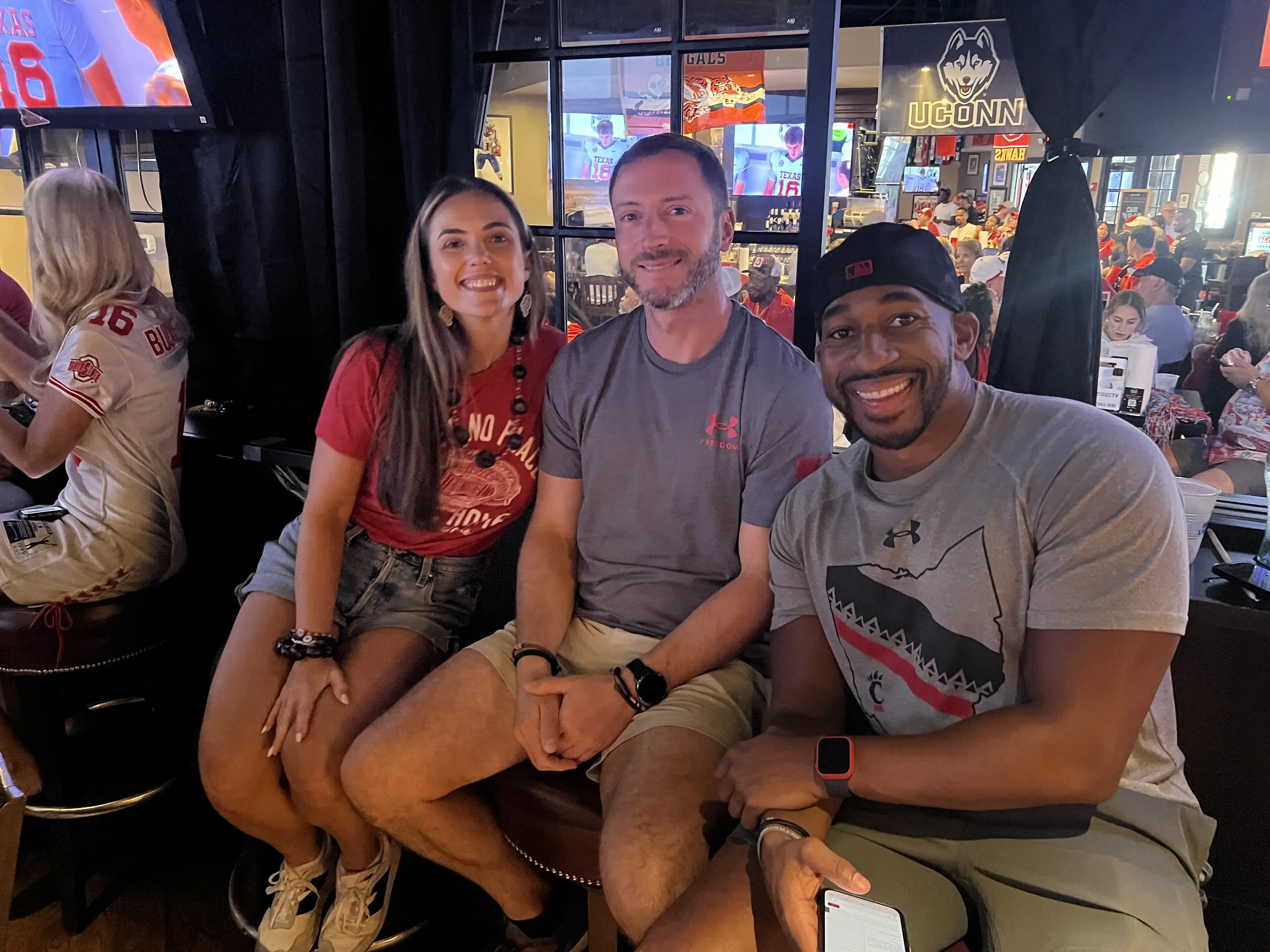 Atlanta Alumni Club group members smiling at game watch