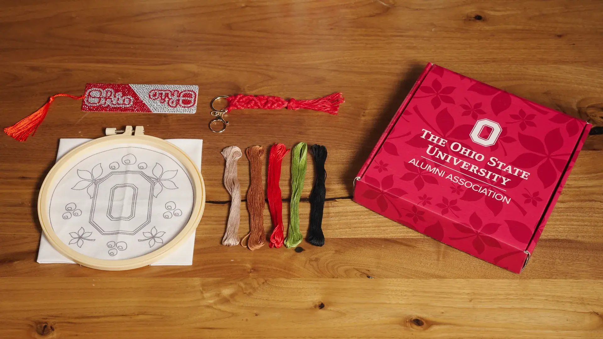 Crafternoon kit items laying out on a table