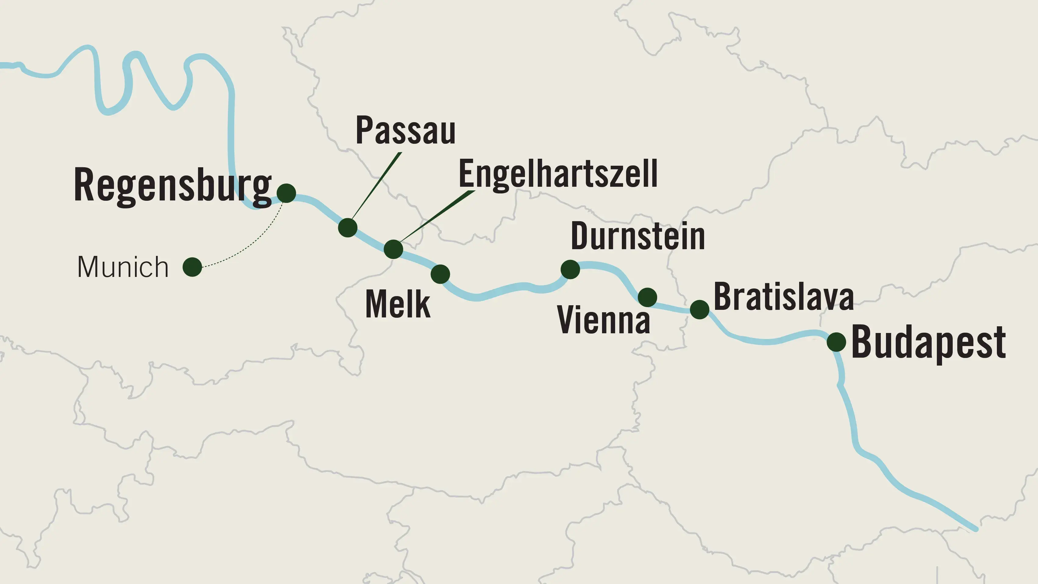 Map of Danube Delights tour