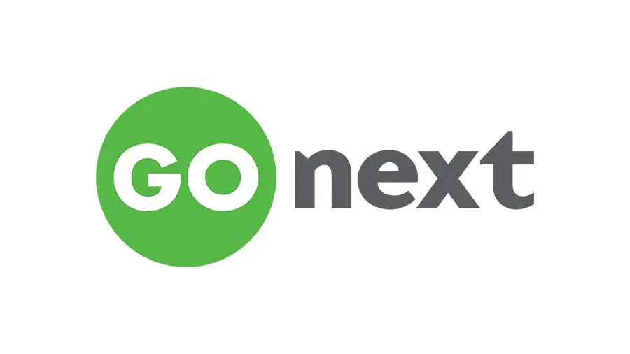 Logo with a green circle containing the word ‘GO’ next to the word ‘next’ in gray.