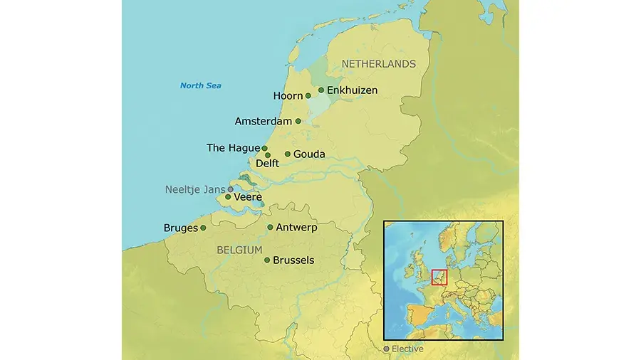 Map of the Dutch waterways tour.