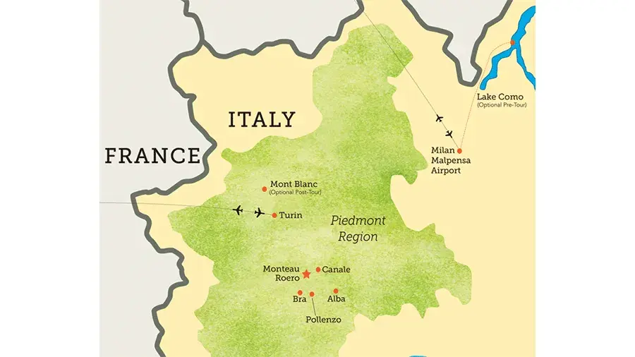 Flavors of the Italian Alps map tour route