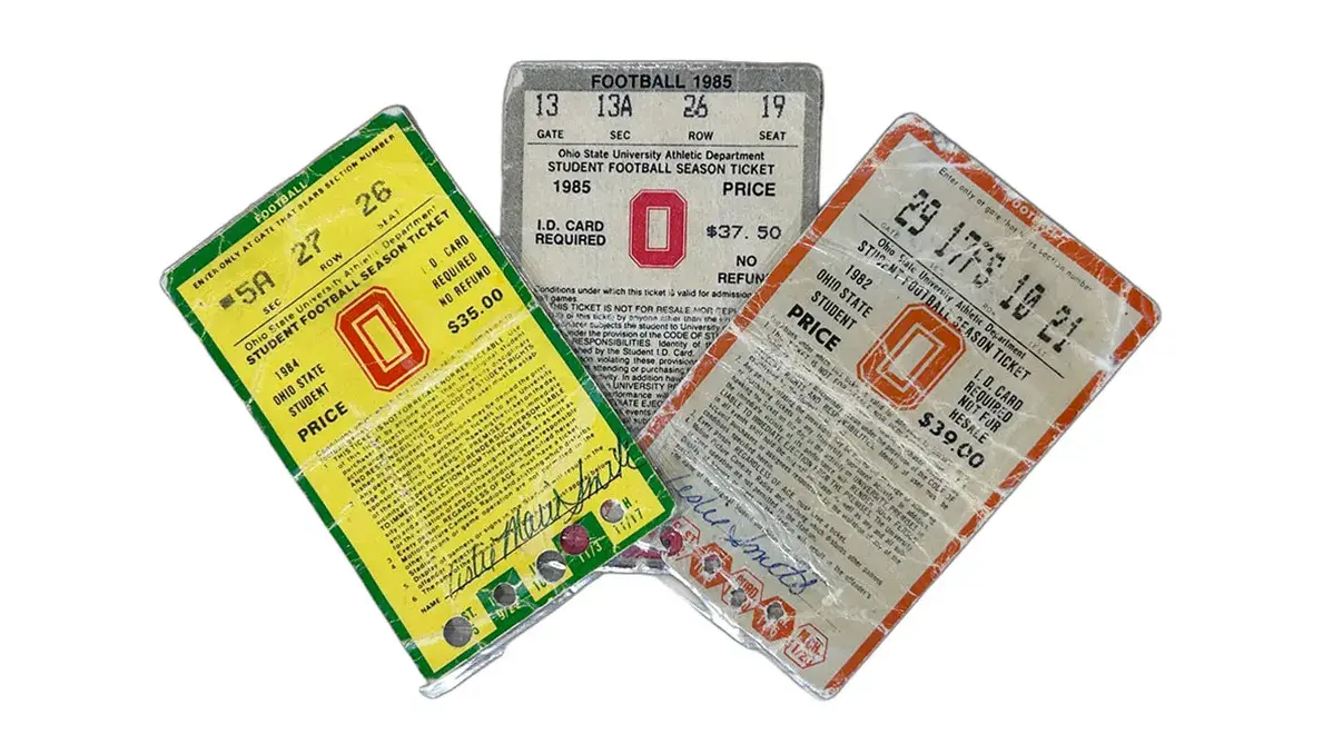 a trio of old Ohio State football tickets