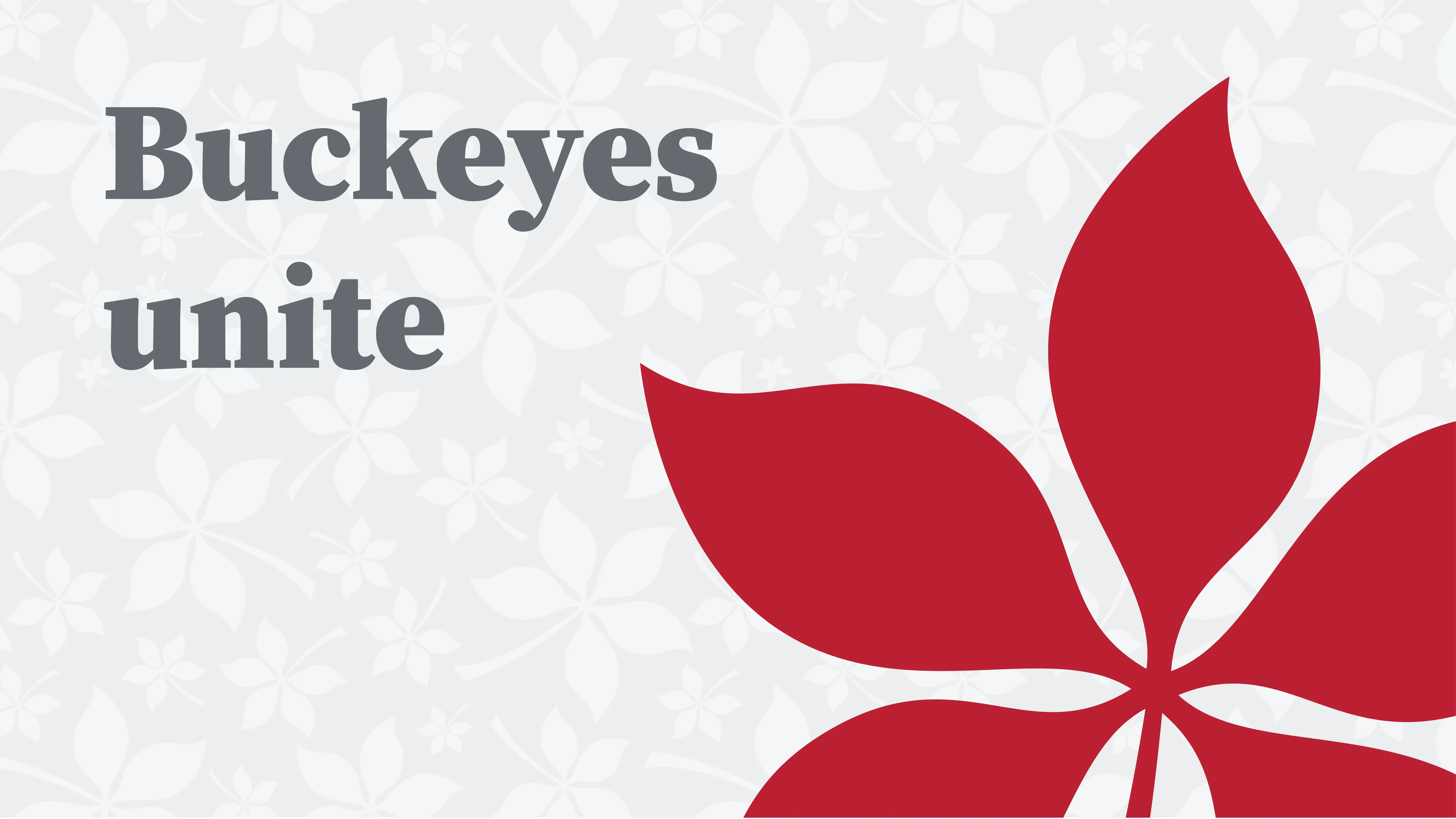 Buckeyes unite signage with red flower icon