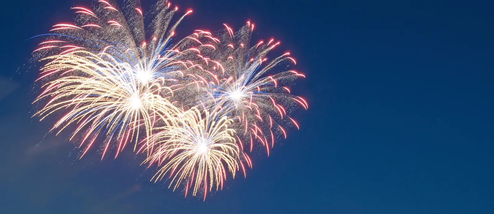 fireworks in blue sky